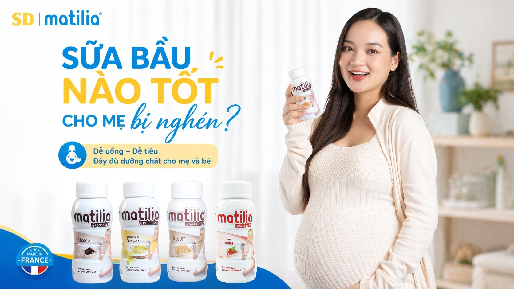 Sữa Bầu nào tốt cho mẹ bị nghén? Giải pháp dinh dưỡng nhẹ nhàng với sữa bầu Matilia