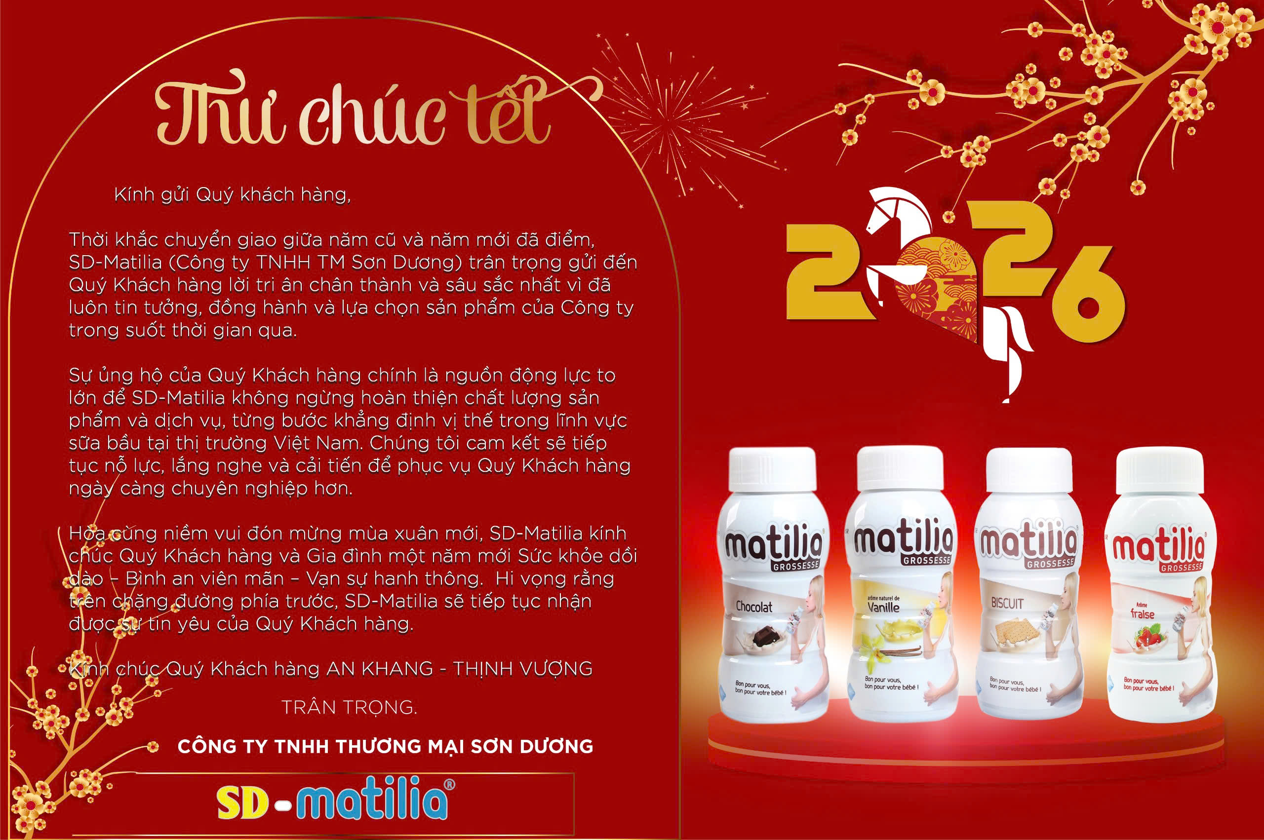 SD-MATILIA GỬI LỜI CHÚC TẾT ĐẾN QUÝ KHÁCH HÀNG