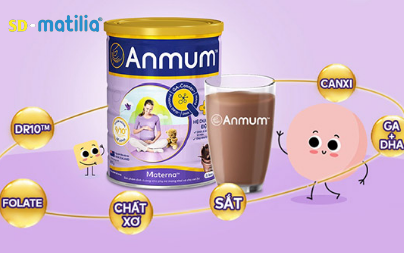 Sữa bầu Anmum Materna vị Socola ít béo, hạn chế tăng cân cho mẹ bầu