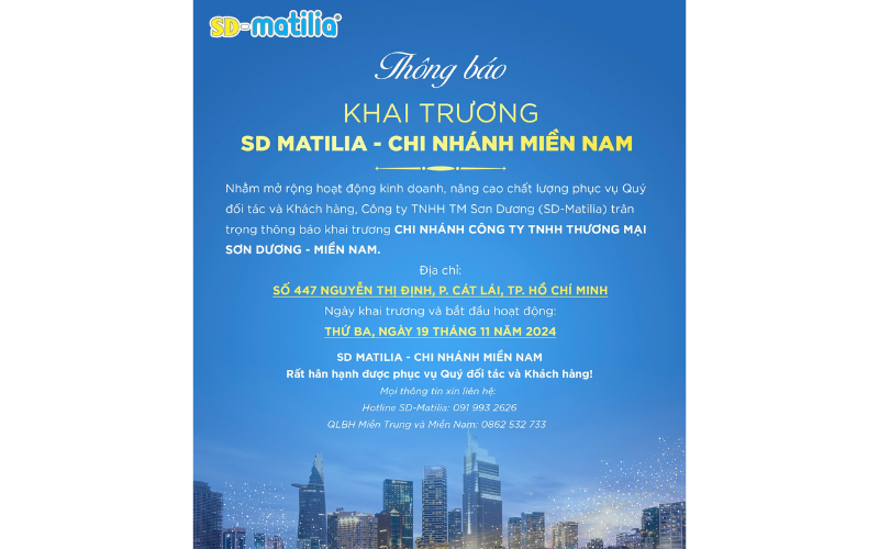 SD-Matilia khai trương chi nhánh Miền Nam tại Thành phố Hồ Chí Minh