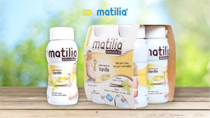 Sữa bầu Matilia Grossesse vị Vani thơm ngon, dễ uống, giúp mẹ bầu giảm cảm giác ngán