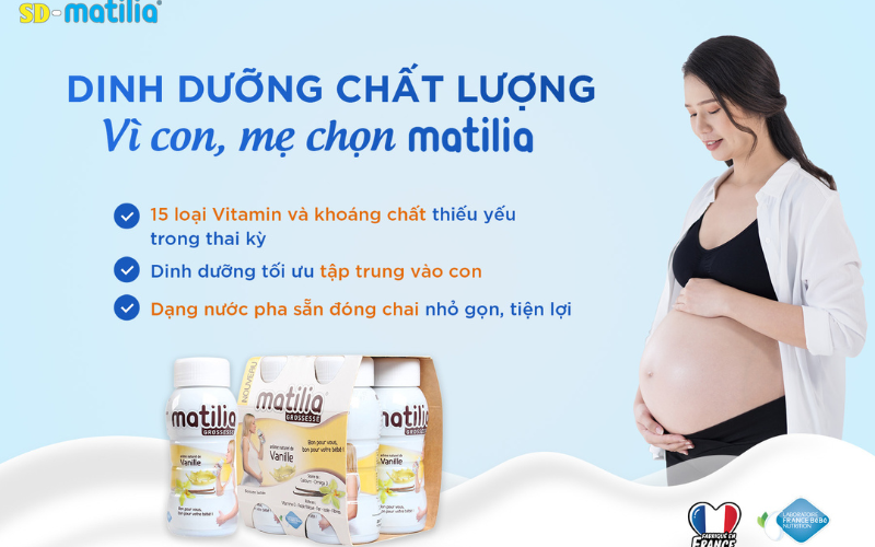 Sữa bầu Matilia đang được công ty Sơn Dương phân phối chính hãng tại Việt Nam với mức giá 305.000 đồng cho 1 lốc 4 chai, mỗi chai có dung tích 200ml.