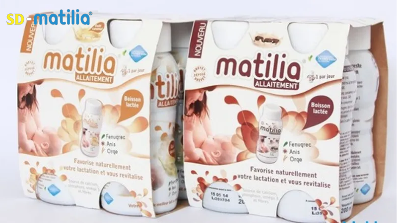 Sữa sau sinh Matilia Allaitement với 2 hương vị Vani và Socola thơm ngon, dễ uống, giúp mẹ dễ dàng hấp thụ dinh dưỡng từ sữa