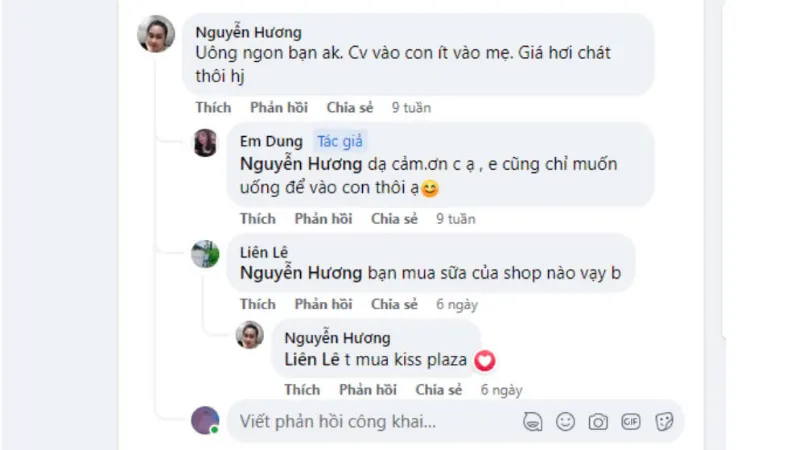 Sữa Matilia có mấy loại: Feedback của khách hàng