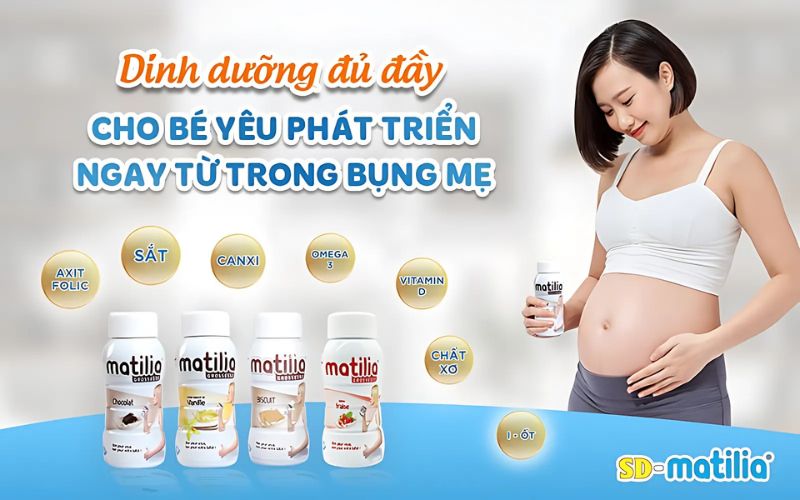Sữa bầu Matilia với hàm lượng sắt và canxi cao giúp phòng ngừa thiếu máu và loãng xương cho mẹ và bé