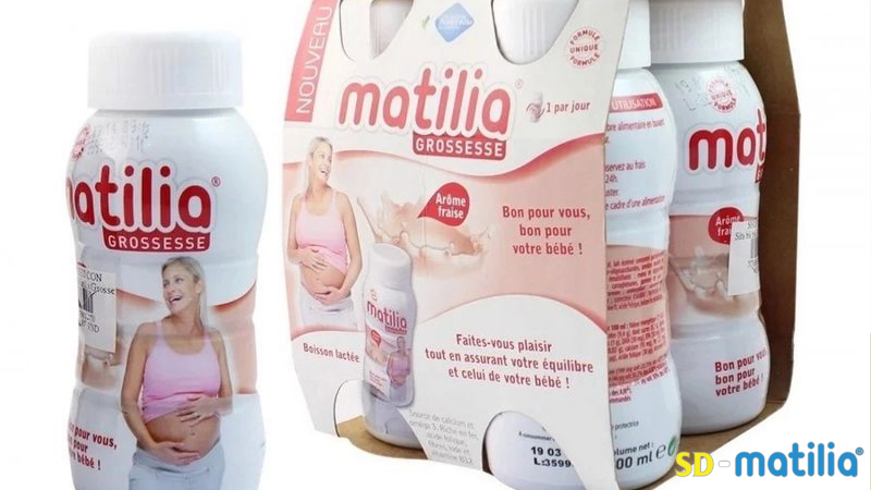 Sữa bầu Matilia Grossesse vị dâu với hương vị thơm ngon, tươi mát giúp mẹ bầu vượt qua cảm giác nghén nhanh chóng