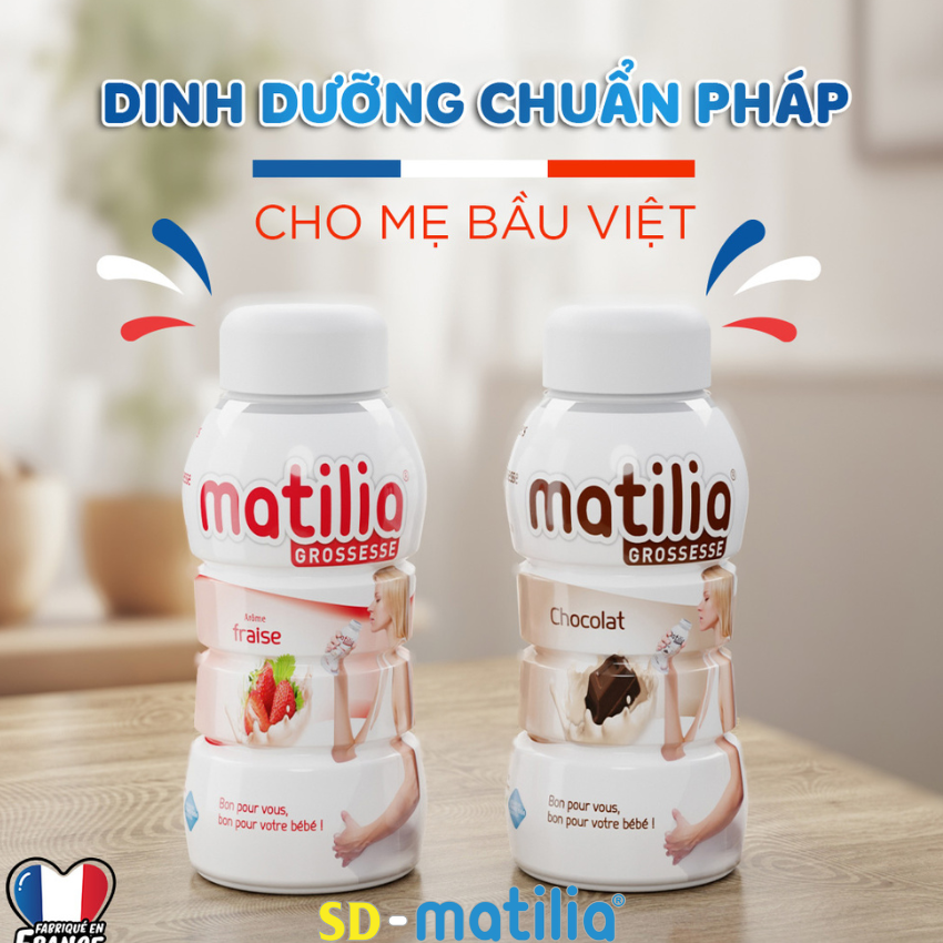 Sữa bầu Matilia vị dâu và socola rất được các mẹ bầu ốm nghén yêu thích