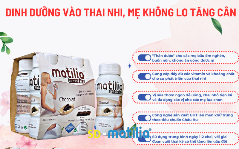 Sữa bầu Matilia cung cấp nguồn dinh dưỡng vượt trội giúp thai nhi phát triển toàn diện